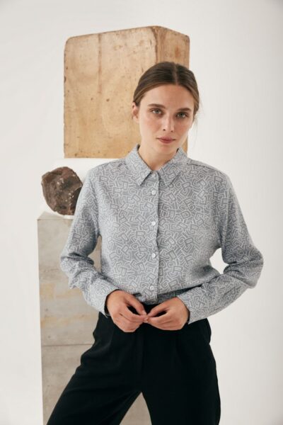 Camisa Lara Gris Azulado