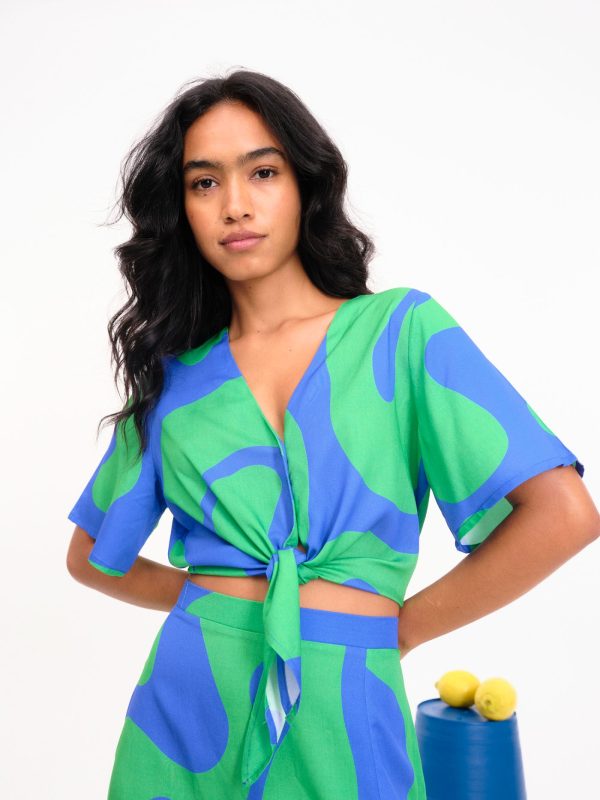 Blusa Olga Azul / Verde