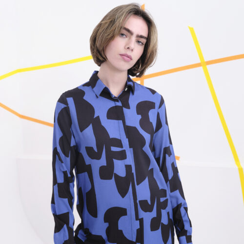 Camisa Ford Azul Abstracto