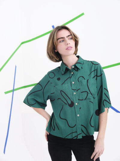 Camisa Haneke Verde Lineal