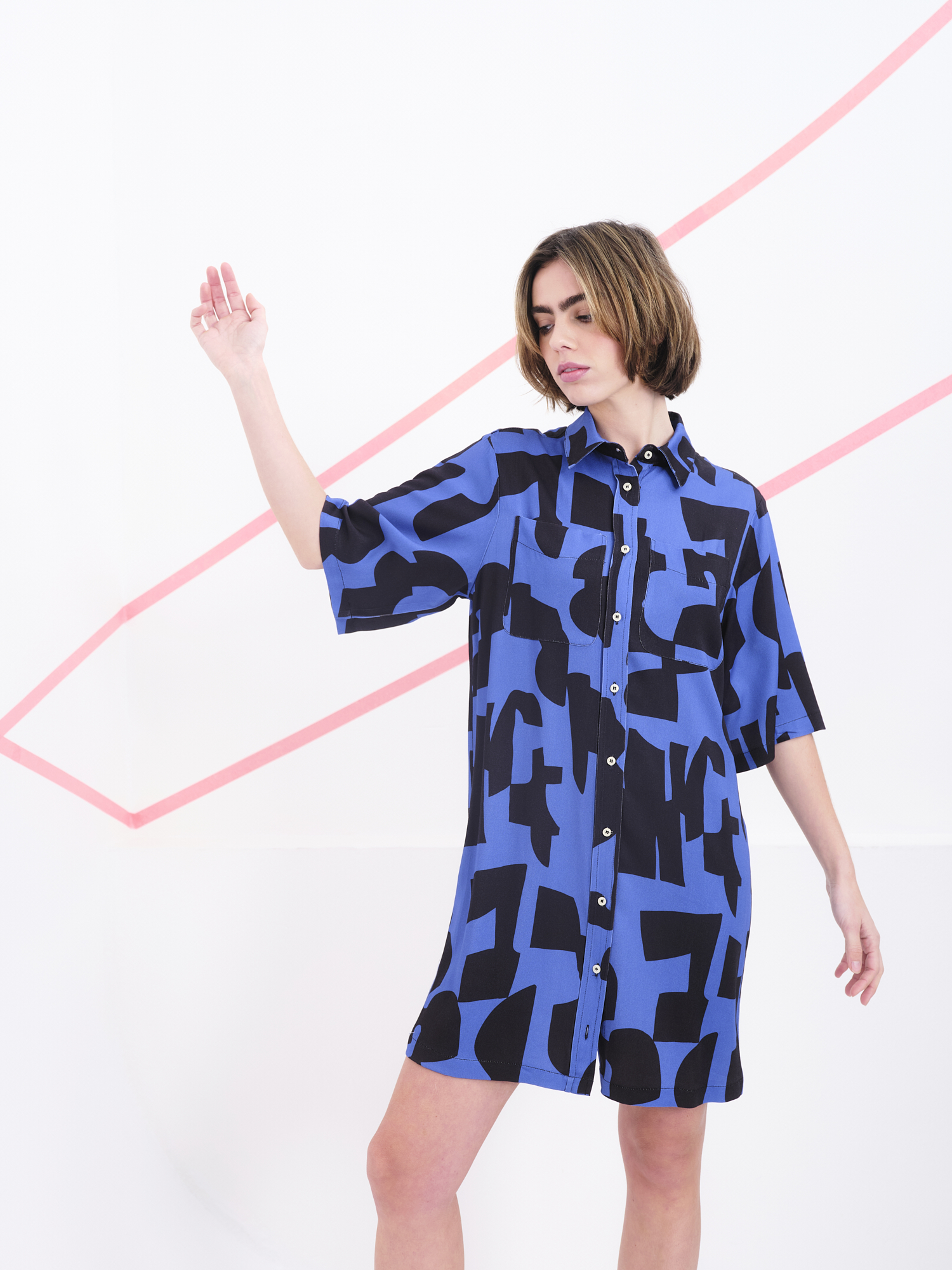 Vestido Coppola Azul Abstracto - Imagen 2