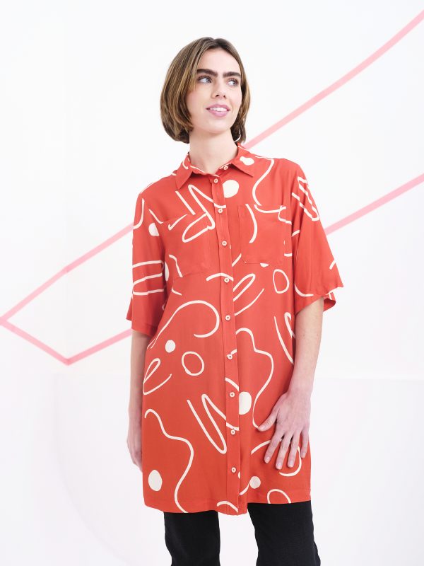 Vestido Coppola Naranja Lineal