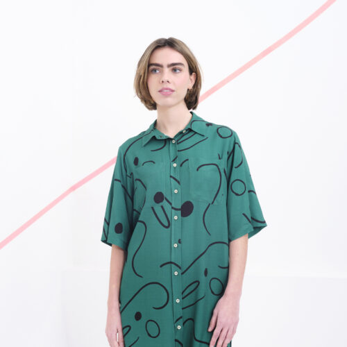 Vestido Coppola Verde Lineal