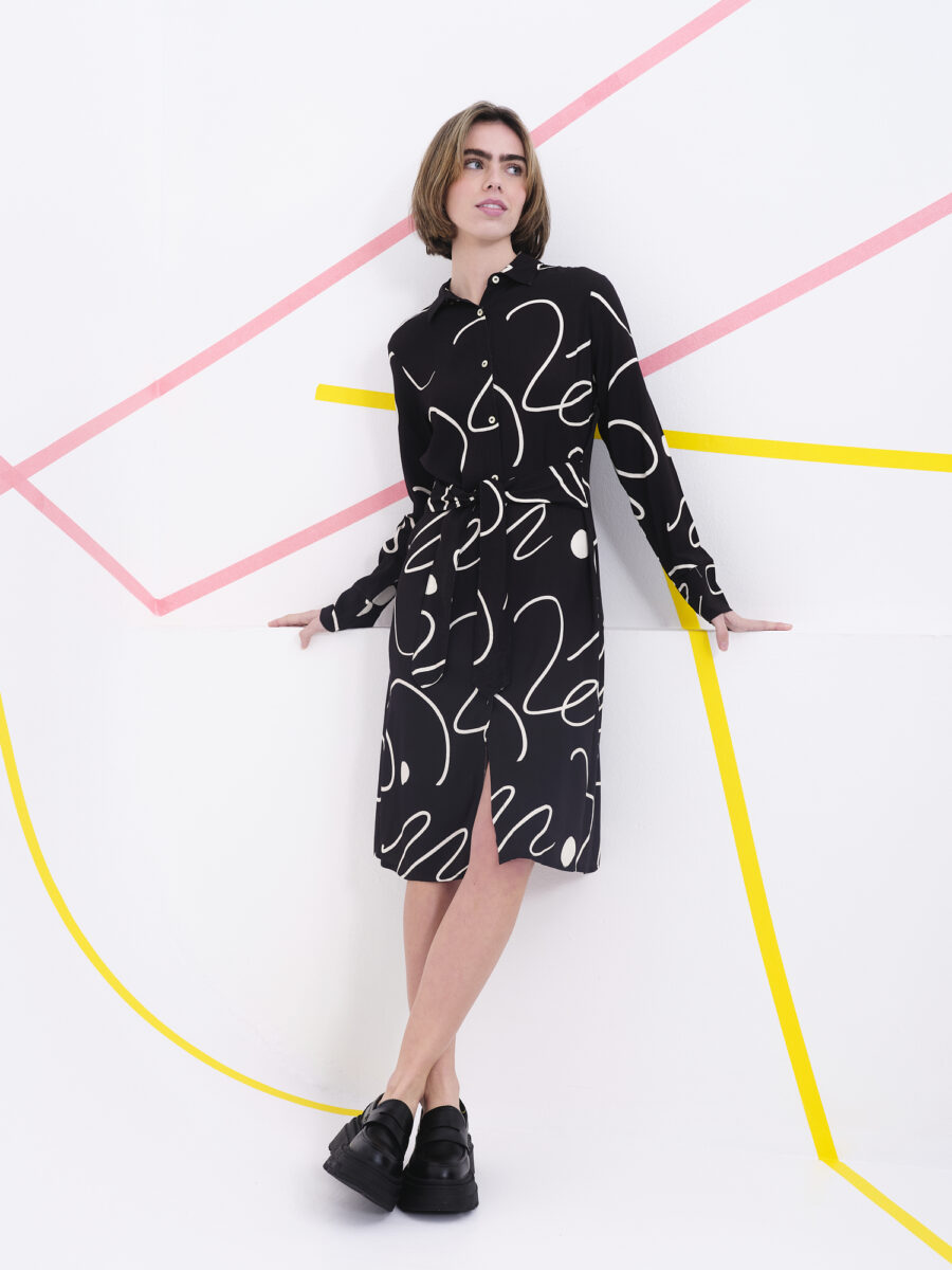 Vestido Polanski Negro Lineal