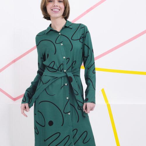 Vestido Polanski Verde Lineal