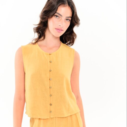 Top Abril Liso Amarillo
