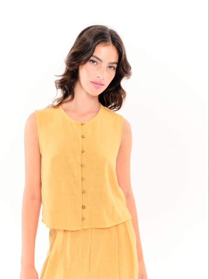 Top Abril Liso Amarillo
