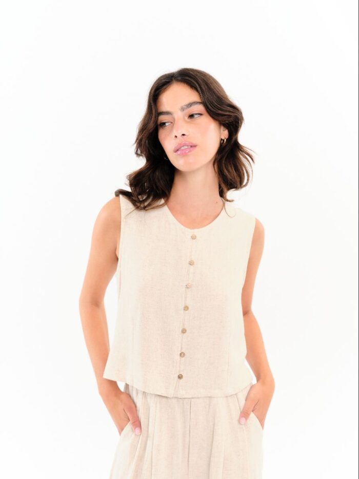 Top Abril Liso Crudo