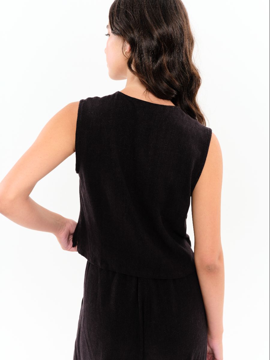 Top Abril Liso Negro - Imagen 3