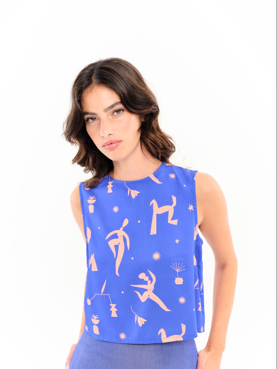 Top Mimosa Azul