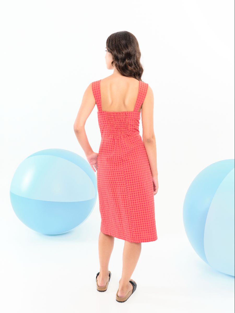 Vestido Vera Vichy Rosa - Imagen 3