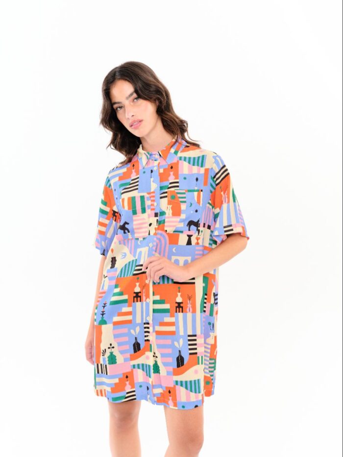 Vestido Violeta Naranja